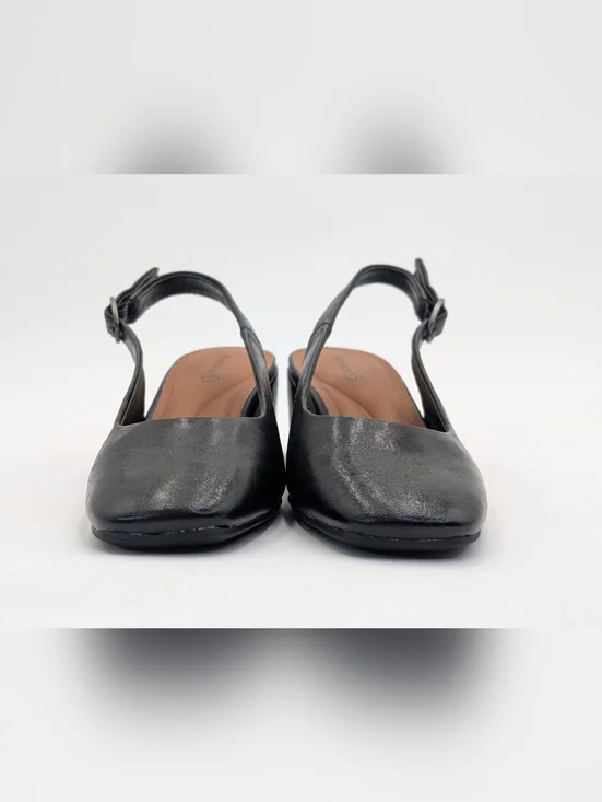 Baretraps "Ester" Women's Size 8M Black Faux Leather Slingback Block Heel - Picture 13 of 17